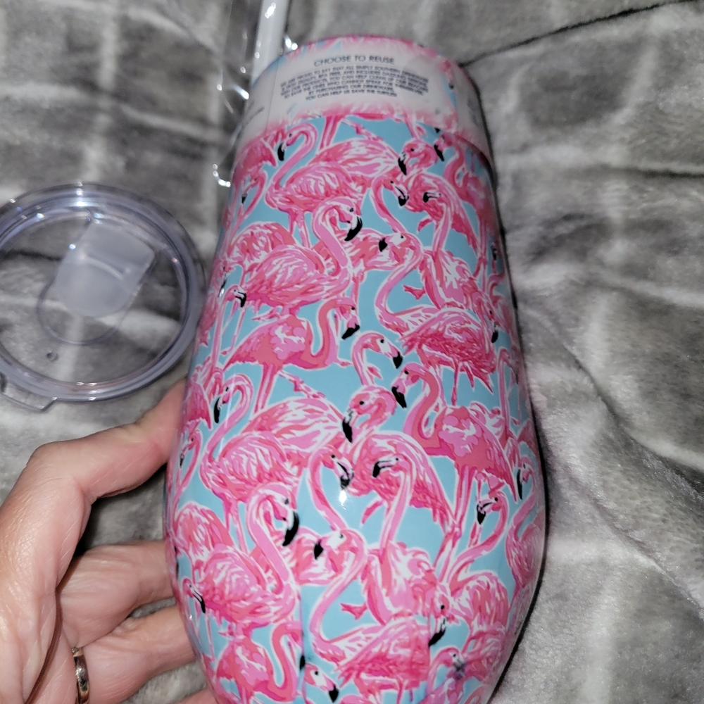 🎈Last One* Simply Southern 16oz Metal Tumbler Pink Flamingo Pattern New